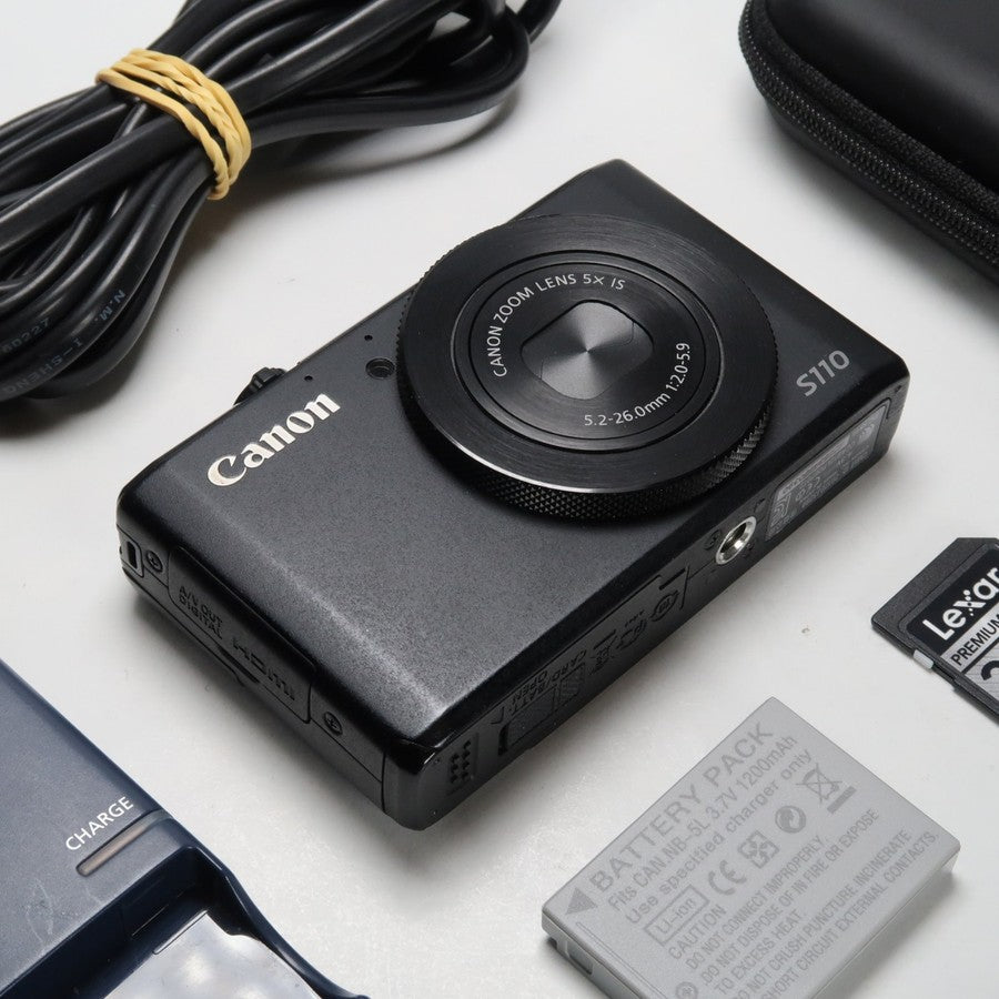 Canon PowerShot S110 12.1 MP Digital Camera Black with Case and SD Card - Excellent Condition